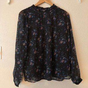 Loft Black High-Neck Blouse